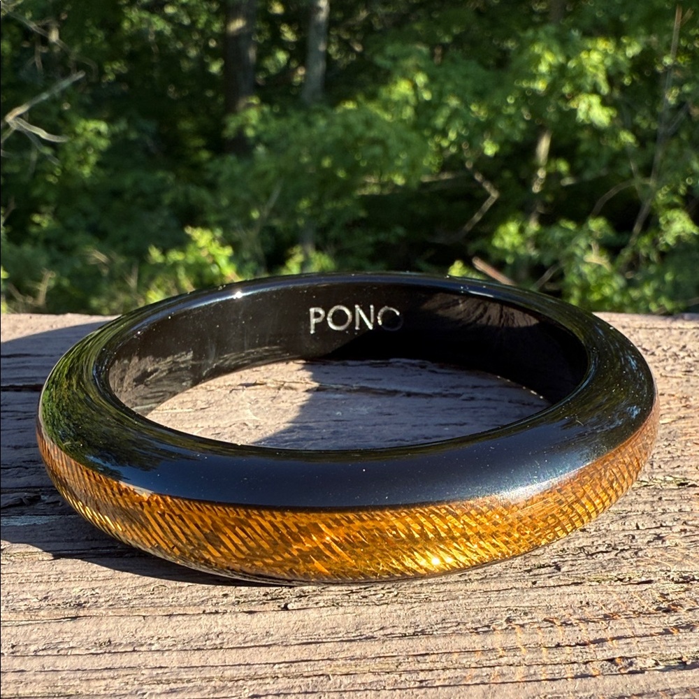 PONO Black and Amber Bangle Bracelet